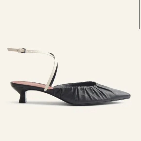 Reformation Sabrina Ankle Wrap Kitten Heel Mule 6.5 - Picture 2 of 5